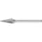 Pferd Carbide Bur - Cone (Pointed), DBL Cut - 1/4" x 1/2" x 1/8" Shank - SM-51 23502 - alternate 1